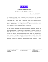 Joint statement by the OSCE Minsk Group Co-Chairs