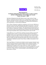 Joint Statement by the Heads of Delegation of the Minsk Group Co-Chair Countries and the Foreign Ministers of Azerbaijan and Armenia