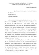 Minsk Group Address to the Permanent Council - 6 November 2008