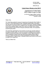 Statement by the Delegation of the United States on appointment of United States OSCE Minsk Group Co-Chair, Ambassador Robert Bradtke