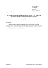 Statement by the Delegation of France on the OSCE Minsk Group