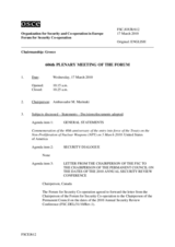 Journal of the 606th Plenary Meeting of the Forum for Security Co-operation