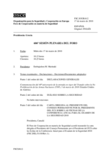 Journal of the 606th Plenary Meeting of the Forum for Security Co-operation (es)