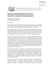 Statement by the Delegation of Latvia in response to the statement by the Russian Federation on the gathering of Latvian legionaries in Riga on 16 March 2010