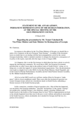 Statement by the Delegation of the Russian Federation in response to the address by the Vice Prime-Minister and the State Minister for Reintegration of Georgia, Temuri Yakobashvili