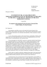 Statement by the Delegation of Belarus in response to the address by the Secretary-General of the United Nations, Ban Ki-moon