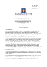 Statement by the Delegation of Norway in response to the address by the Secretary-General of the United Nations, Ban Ki-moon