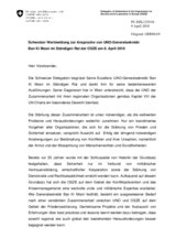 Statement by the Delegation of Switzerland in response to the address by the Secretary-General of the United Nations, Ban Ki-moon (de)