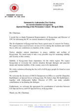 Statement by the Delegation of Turkey on recent developments in Kyrgyzstan