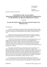Statement by the Delegation of the Russian Federation on the signing of the Strategic Arms Reduction Treaty by the Russian Federation and the United States of America