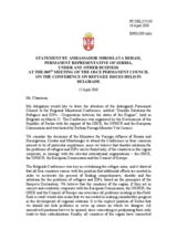 Statement by the Delegation of Serbia on the regional conference entitled "Durable Solutions for Refugees and Internally Displaced Persons - Co-operation between the States of the Region," held in Belgrade on 25 March 2010
