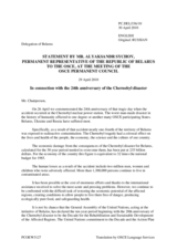 Statement by the Delegation of Belarus on commemoration of the 24th anniversary of the disaster at the Chernobyl nuclear power plant