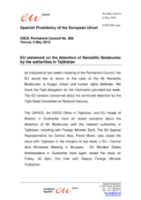 Statement by the Spanish Presidency of the Council of the European Union on the case of Nematullo Botakuziev in Tajikistan