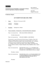 Journal of the 612th Plenary Meeting of the Forum for Security Co-operation (es)