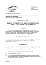 Decision No. 5/09, Rules of Procedure and Working Methods for the 2010 Review Conference of the States Parties under Article XVI of the Treaty on Open Skies