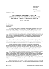 Address by the Minister of State for European Affairs of France, Pierre Lellouche