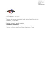 Presentation on Digital Data Distribution by Ms. Darin Liston, United States Department of State