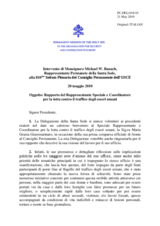 Statement by the Delegation of Holy See in response to the report by the Special Representative and Co-ordinator for Combating Trafficking in Human Beings, Maria Grazia Giammarinaro (it)