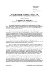 Statement by the Spanish Presidency of the Council of the European Union in response to the report by the Head of the OSCE Action against Terrorism Unit, Raphael Perl