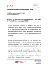 Statement by the Spanish Presidency of the Council of the European Union in response to the report by the Head of the OSCE Action against Terrorism Unit, Raphael Perl (fr)