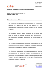 Statement by the Spanish Presidency of the Council of the European Union on fundamental freedoms in Belarus