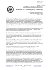 Statement by the Delegation of the United States on combating drug trafficking in the OSCE area