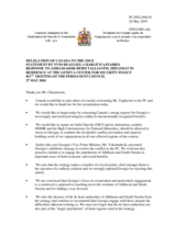 Statement by the Delegation of Canada in response to the address by the Diplomat-in-Residence at the Geneva Centre for Security Policy, Ambassador Heidi Tagliavini