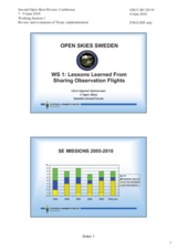 Presentation by Sweden, LtCol. Ingemar Gyllensvaan, Lessons learned from Sharing Observations Flights