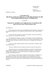 Statement by the Delegation of Germany on the non-compliance with the commitments of the Vienna Document 1999