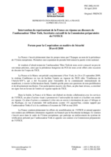 Statement by the Delegation of France in response to the address by the Executive Secretary of the Preparatory Commission for the Comprehensive Nuclear-Test-Ban Treaty Organization (CTBTO), Ambassador Tibor TÃ³th (fr)
