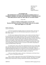 Statement by the Russian Federation, Item 8, Impact on balance of information received by the Russian Federation given that NATO member states do not conduct observation flights over each other