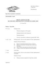 Draft Agenda of the Second Open Skies Review Conference (OSRC) 2010