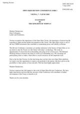 Opening Statement by the Kingdom of Norway