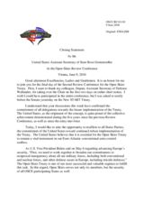 Closing Statement by Ms. Rose Gottemoeller, United States Assistant Secretary of State