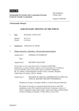 Journal of the 613th Plenary Meeting of the Forum for Security Co-operation