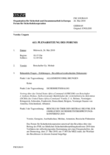 Journal of the 613th Plenary Meeting of the Forum for Security Co-operation (de)