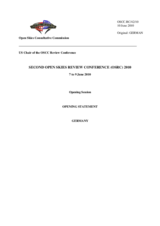 Opening Statement by Germany, Amb. Claus Wunderlich