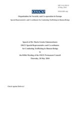 Report by the Special Representative and Co-ordinator for Combating Trafficking in Human Beings, Maria Grazia Giammarinaro