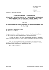 Statement by the Delegation of the Russian Federation on the storming of the ship Marmara and the humanitarian situation in Gaza
