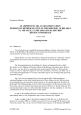 Opening Statement by Belarus