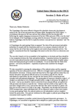 US Statement Delivered by Mr. Orest Deychakiwsky on the Rule of Law