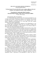 Presentation by Amb. Bolat Nurgaliyev, Special Representative of the CiO for Protracted Conflicts