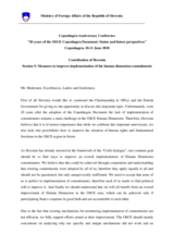 Statement by Slovenia on Measures to Improve Implementation of the Human Dimension Commitments