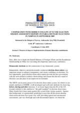 Statement by Amb. Jorg Willy Bronebakk, Norway, on Measures to Improve Implementation of the Human Dimension Commitments
