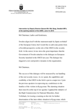 Opening Statement by Deputy Director-General Mr. Nils Daag, Swedish MFA