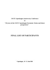 Final List of Participants