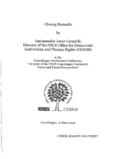 Closing Remarks by Amb. Janez Lenarcic, Director of the ODIHR