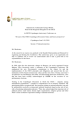 Statement by Amb. Gyorgy Molnar, Hungary, on National Minorities