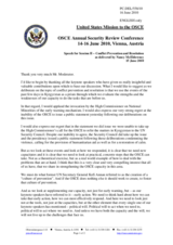 US Statement Delivered by Ms. Nancy McEldowney on Conflict Prevention and Resolution