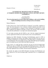 Statement by Ukraine